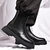 Herren Klassische Retro Leder Chelsea Boots Herren Mode Motorrad Basic Stiefel Herren Lässig Britischer Stil Kurzer Stiefel High-Top Schuhe