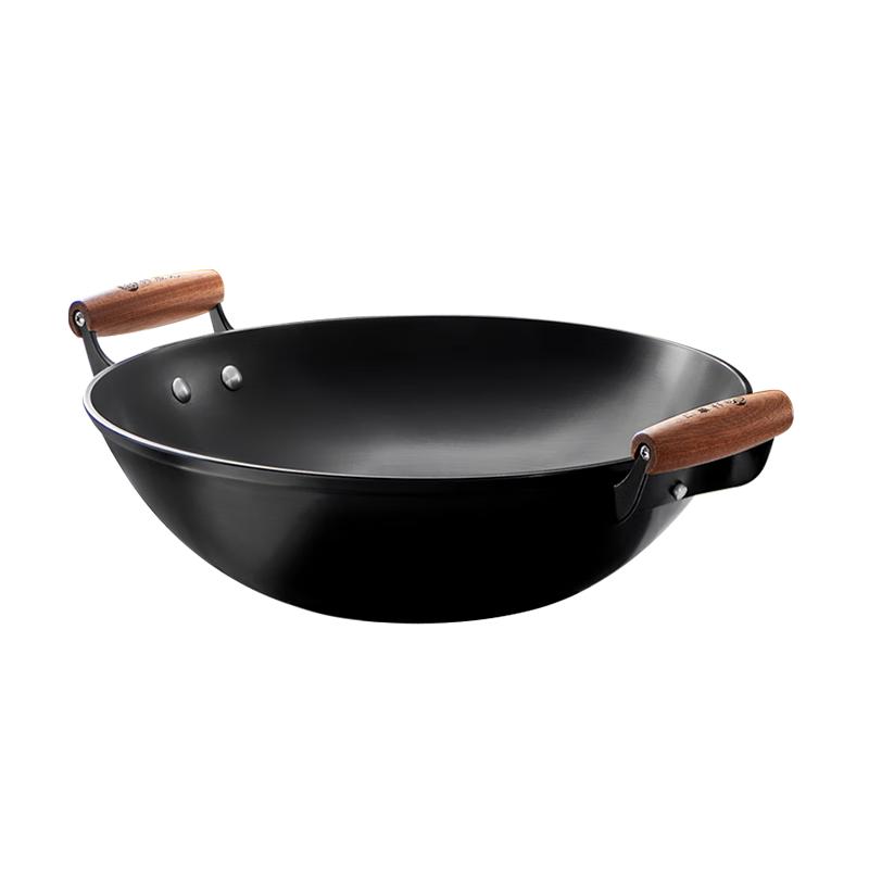 Bagui Blacksmith Traditional Hand-Cast Iron Wok With Lid + Spatula (Pre-seasoned)