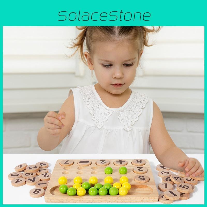 Number Wooden Math Calculation Cognition Block Game Board Children Puzzle Toy