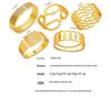 Gold Rhinestone Geometric Multi-layer Titanium Steel Bracelet for Women with Spring Clasp