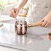 Stainless Steel Saucepan Compact with Wooden Handle Toned Small Milk Pan for Coffee