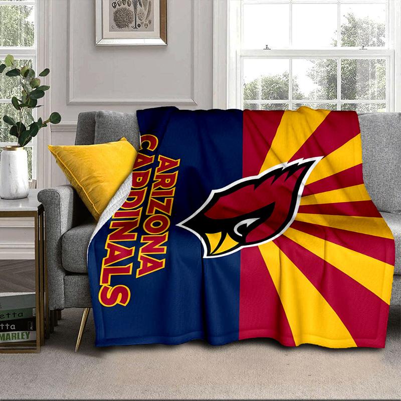 Arizona Cardinals Logo Portable Blanket/Soft Blanket Bedding Blanket Suitable for Travel Camping Living Rooms Offices Sofas Fan Gifts
