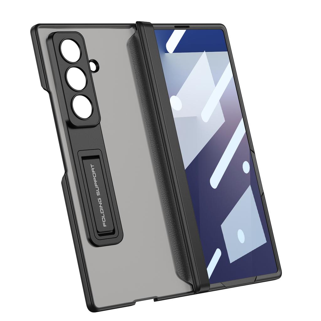 Samsung Z Fold7 Mobile Phone Case Holder Shell Film Integrated Folding Rotating Shaft Skin Like Semi Transparent Protective Cover