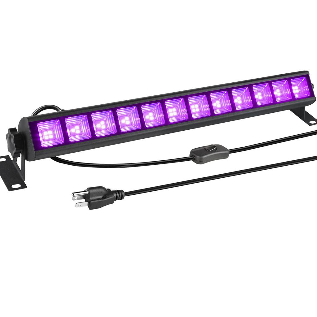 36W 12LEDs UV LED Black Light Wall Washer UV Light Bar Wash Light Stage Lights for Wedding Birthday Party Stage Lighting