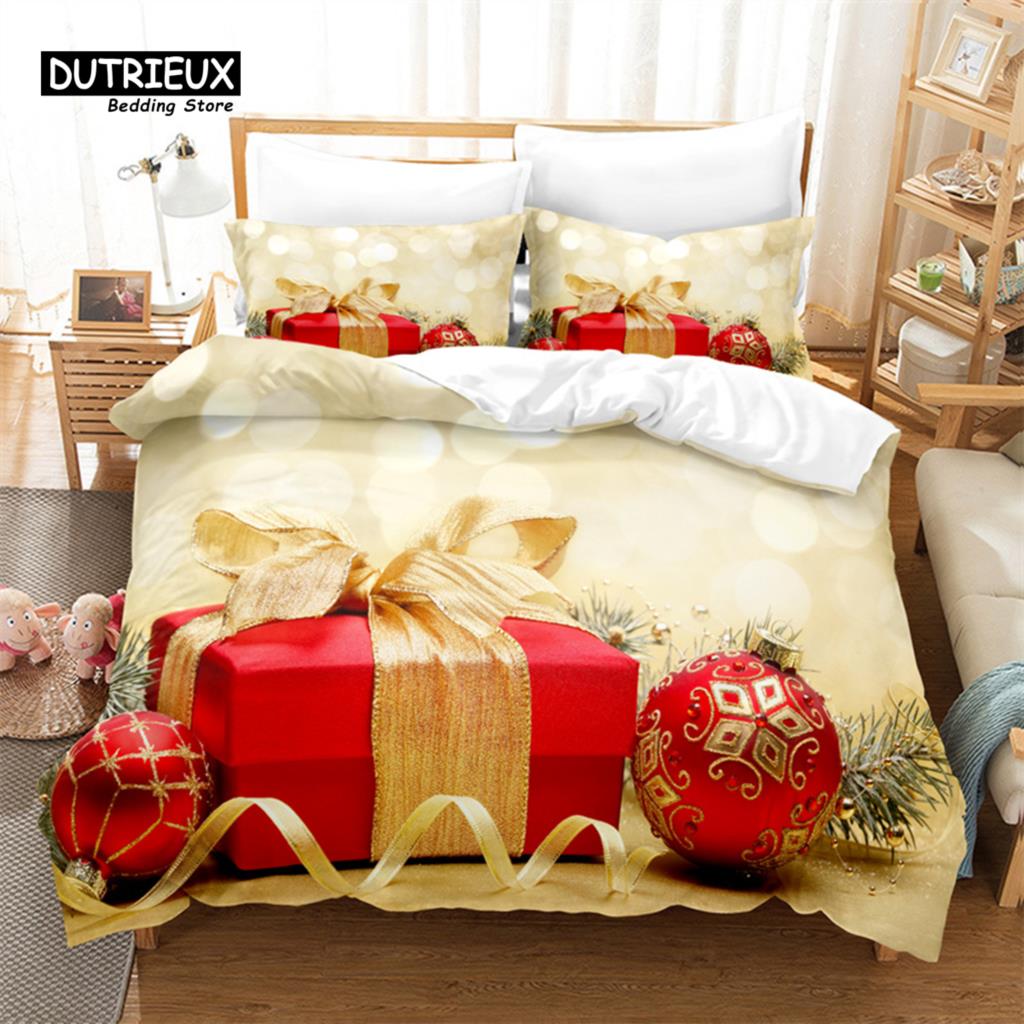 Christmas Santa Bedding Set Christmas Duvet Cover Set 3D Bedding Queen Size Fashion Design Christmas Gifts