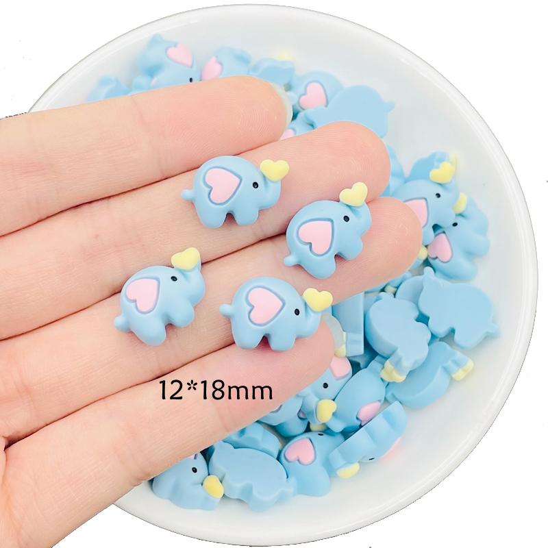 20 Pcs New Cute Cartoon Funny Heart Elephant Flat Back Resin Scrapbooking Diy Jewelry Hairpin Craft Decoration Accessories A64