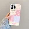 Plaid splicing is suitable for Apple 17promax cartoon cute iPhone16Pro lens all-inclusive 15 new 14.