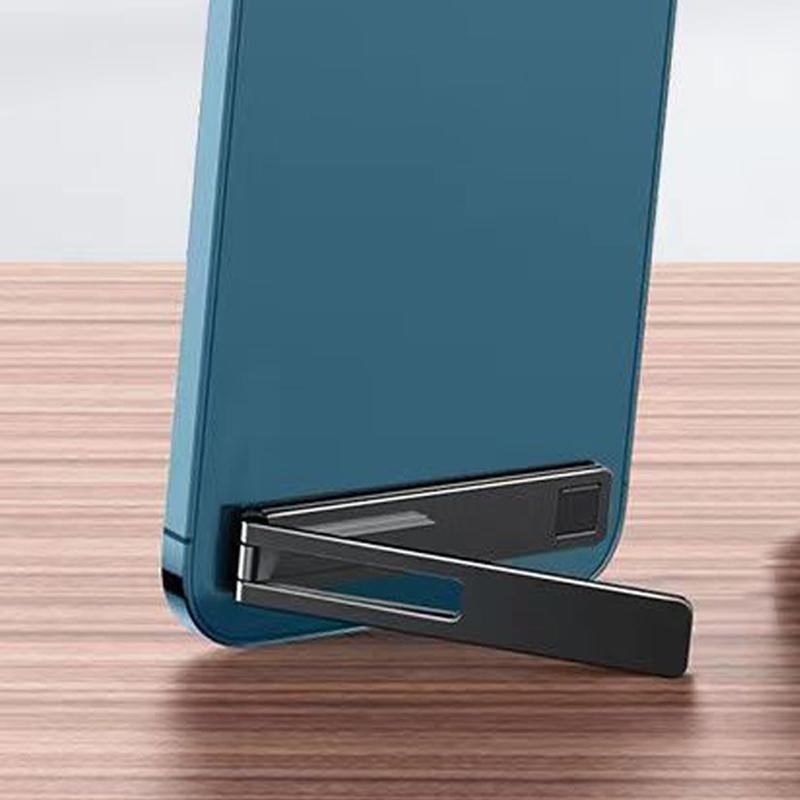 Ultra-thin Metal Folding Mobile Phone Mini Holder Invisible Back Stick Phone Desktop Bracket Alloy Portable Phone Support Stand