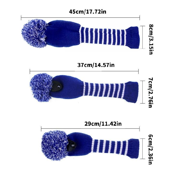 3pcs Protective Golf Club Headcover Soft Durability Universals Golf Club Cover for Drivers Soft Inner Lining