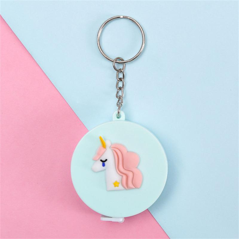Cartoon Tape Measure 0-150cm 0-60 Inch Mini Portable Cute Animal Shape Key Ring Automatic Tape Measure Panda Frog Piggy Tiger