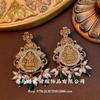 Enamel Relief National Style New Chinese Plum Blossom Earrings Medieval Vintage Gorgeous Retro Old Earrings