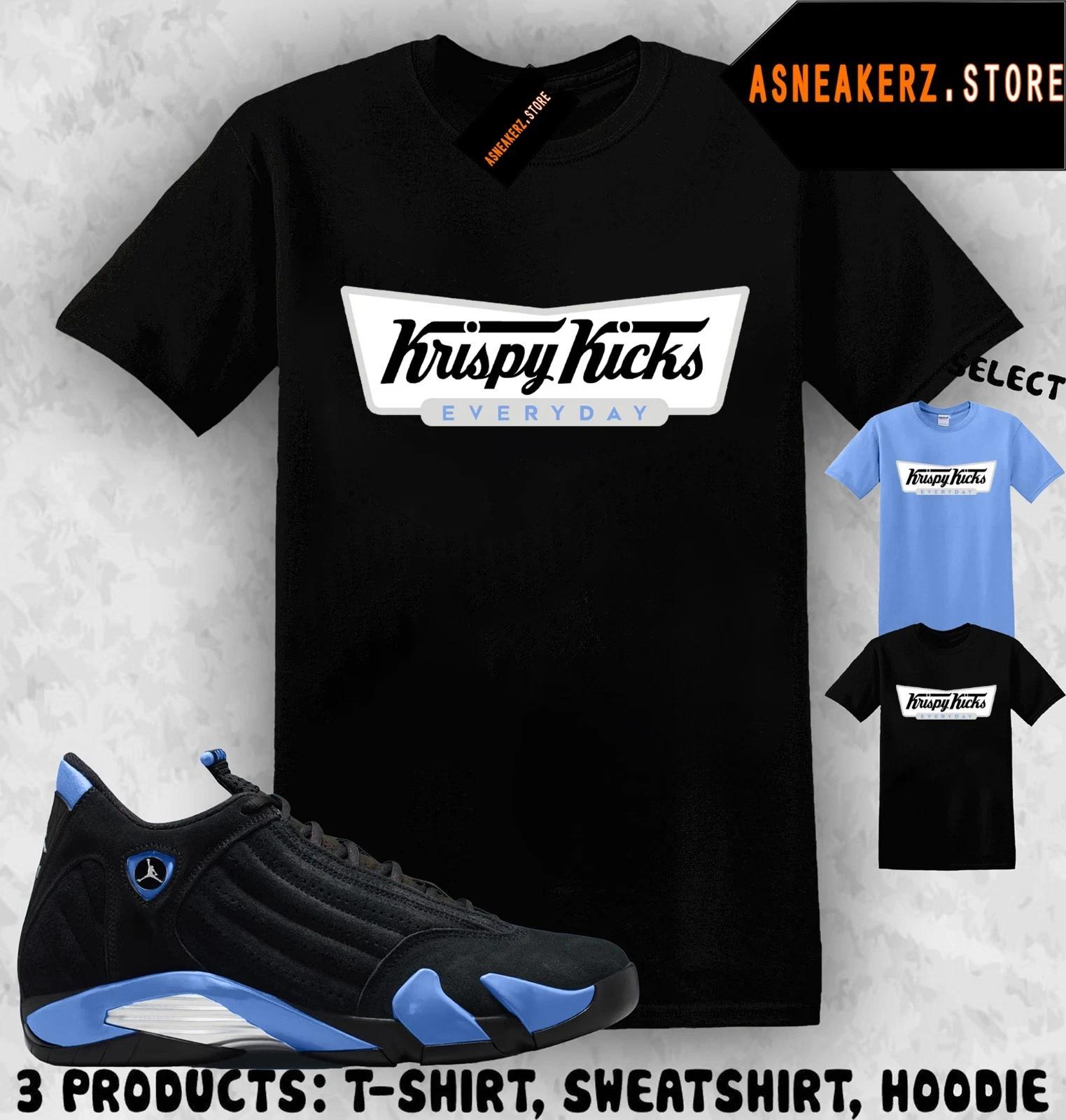 

Tee Shirt Matching AJ 14 Black University Blue 2026 Match Sneaker Krispy Kicks 4XL