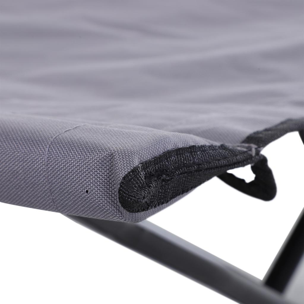 Double Camping Cot Bed, with Bag - Grey