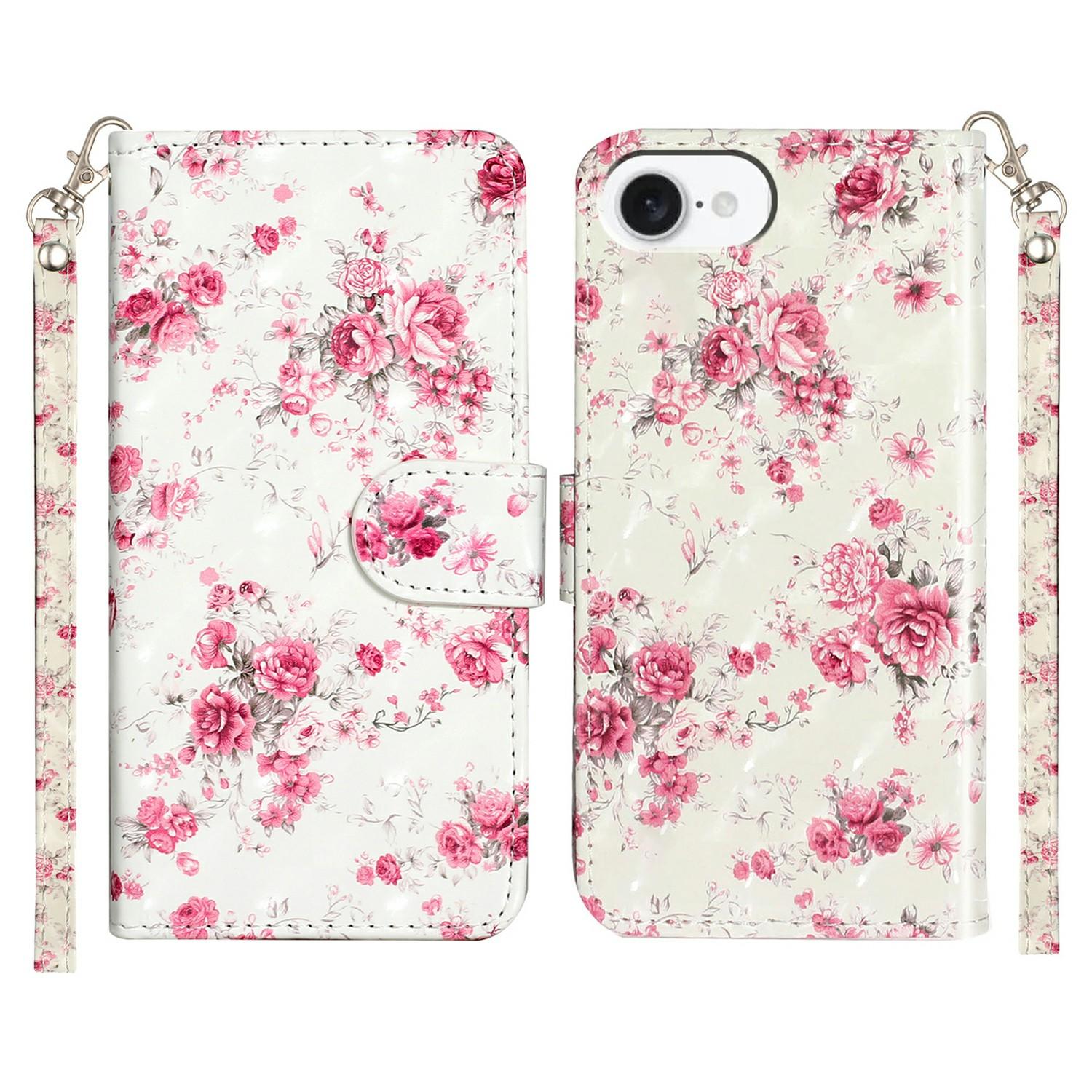 

Для iPhone 16e Чехол 3D-печать Рисунок Кожаный Чехол для Телефона Roses