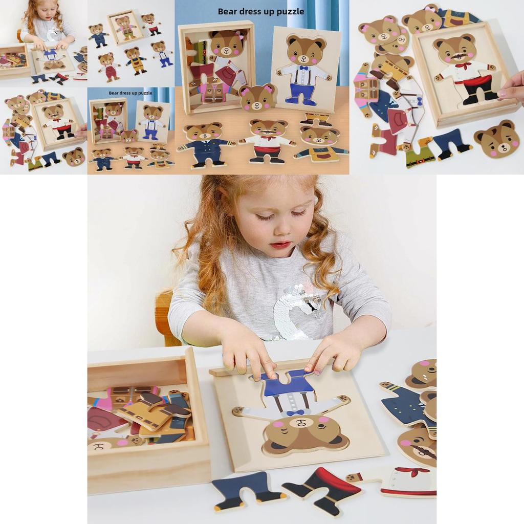 Wooden 3d Puzzle Toy For Kids With Fine Motor Skills Development And Matching Game
