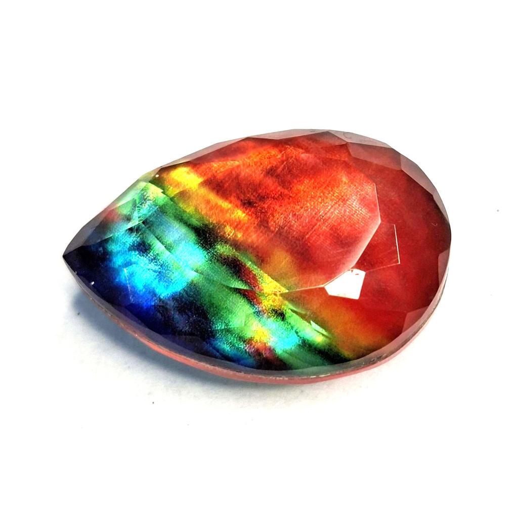Natural Opal Like Organic Ammolite Pear Cut 35-37 Ct Stunning Loose Gemstone