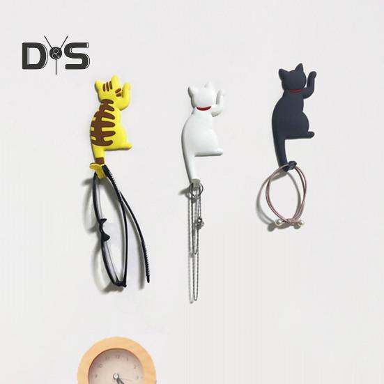 Fridge Sticker with Hook High Toughness 3D Realistic Cartoon Cat Design Refrigerator Sticker Decorative Fridge Accessory