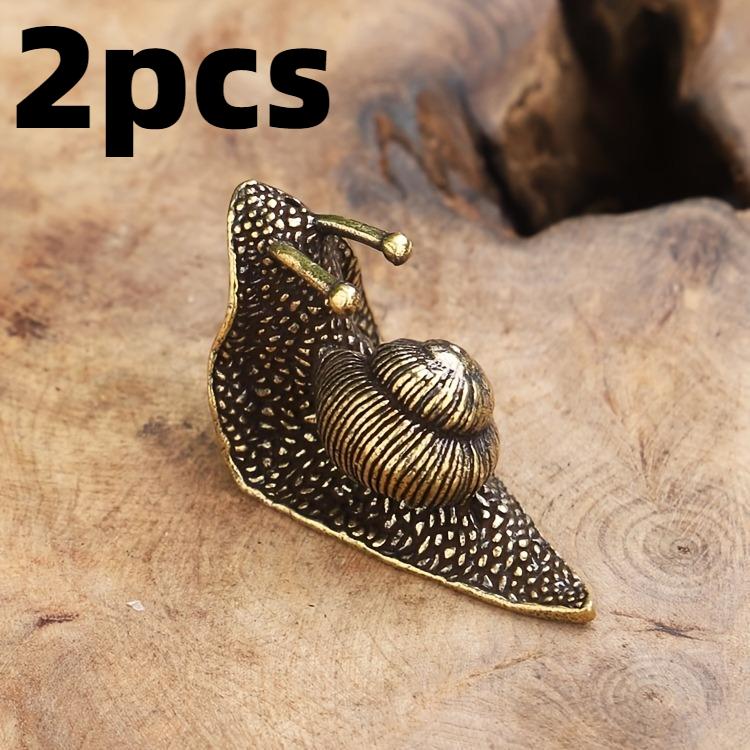 Vintage Copper Pet Tea Snail Ornament Mini Snail Figurine Craft Tea Pet Incense Holder Desk Decoration Feng Shui Gift Figurines