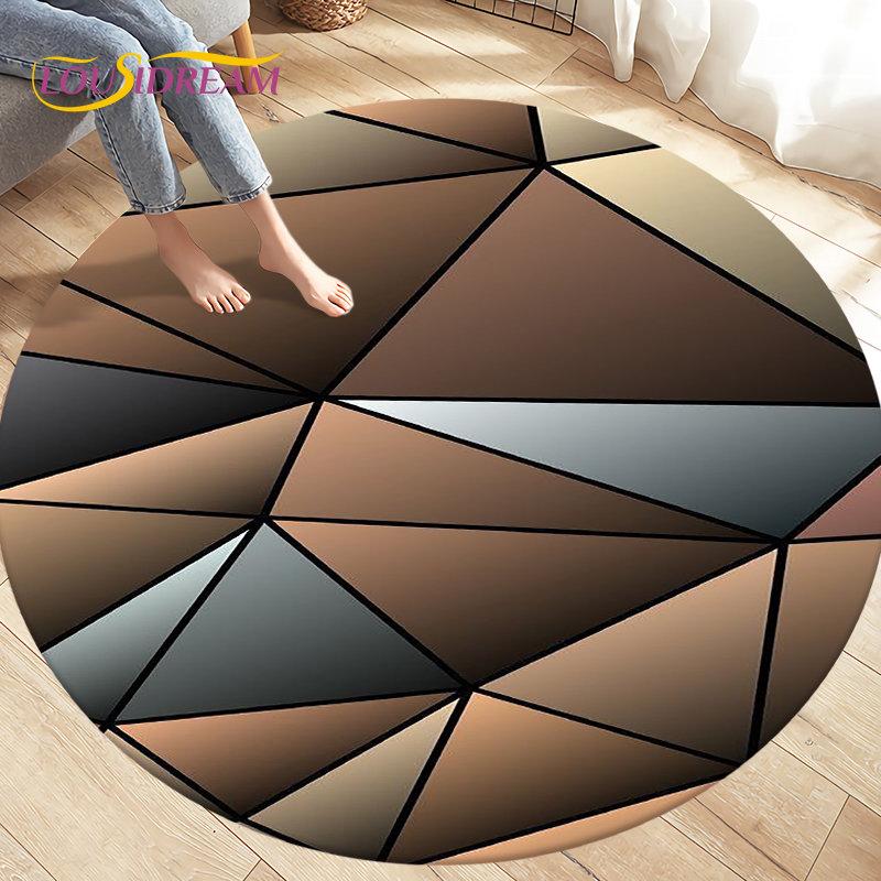 Tappeto per area illusione visiva geometrica astratta 3D Tappeto grande, rotondo per soggiorno, camera da letto, divano, decorazione, tappetino antiscivolo