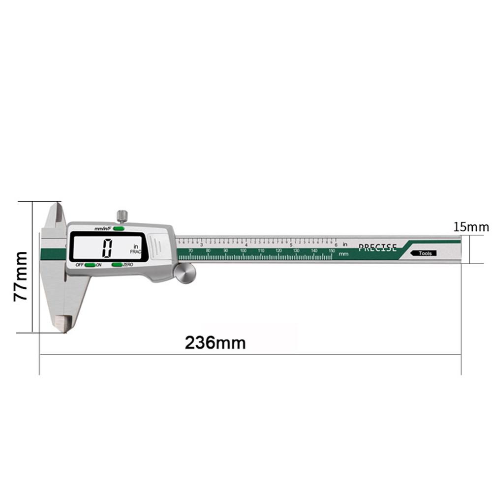 1× 150mm LCD Digital Electronic Vernier Caliper Gauge Stainless Steel Micrometer