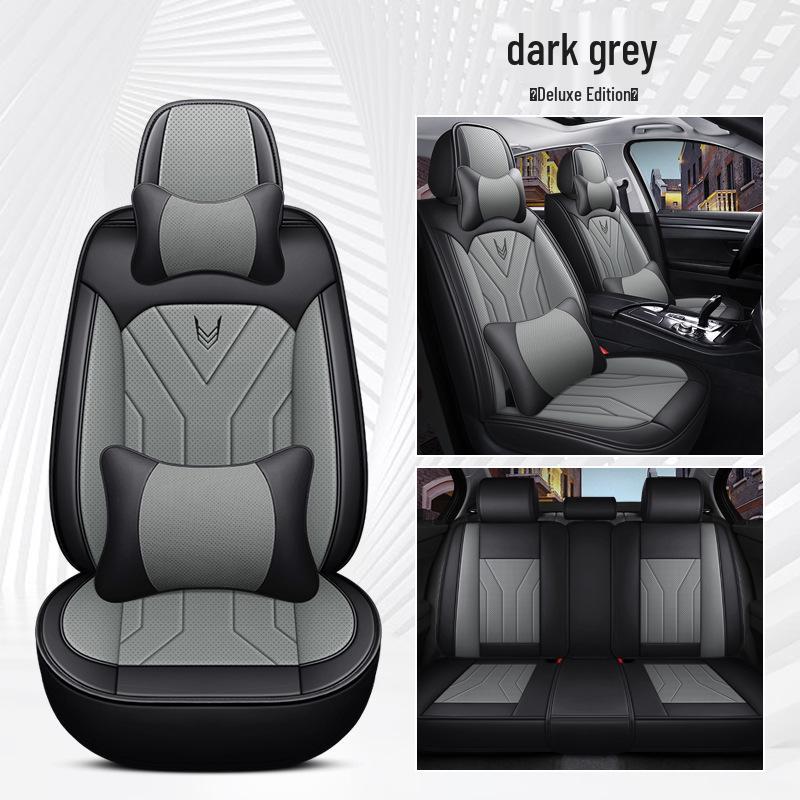 Universal Nappa Leather Car Seat Cushion and Cover - All-Season Full Surround Design