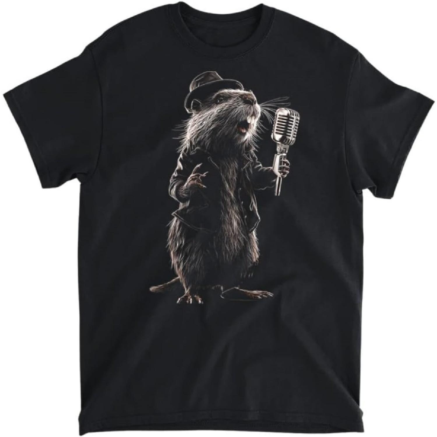 Бобр Портрет Животного Иллюстрация Искусство Бобр Футболка, Майка, Лонгслив, Свитшот, Худи Мужчины Женщины Дети Сделано в Канаде Черный S