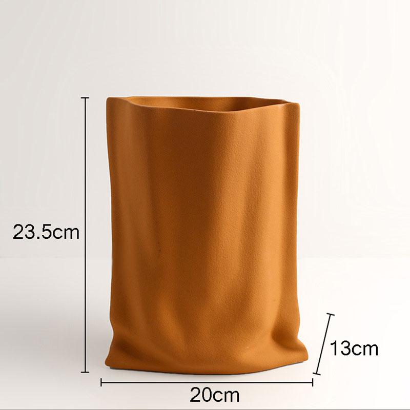 Silver Plated Ceramic Vase Desk Decoration Creative Pleated Vases Decorative Flowers Pots Flower Arrangement Modern Home Decor