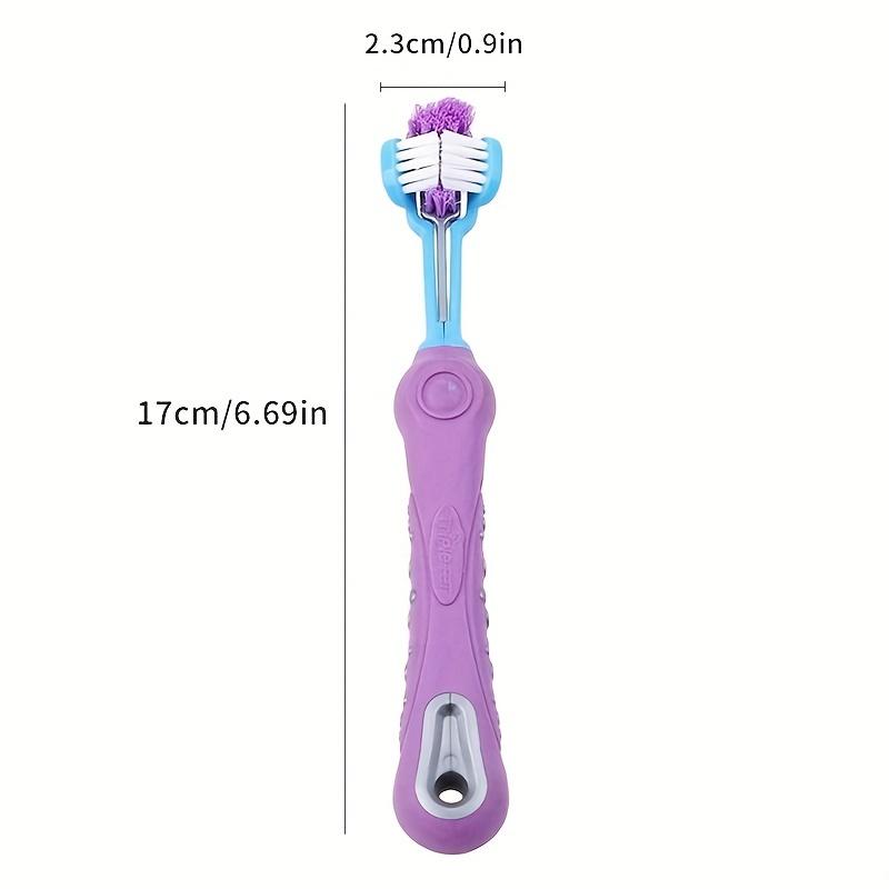Comfortable 3-Sided Pet Toothbrush for Effective Teeth Cleaning and Oral Care of Dogs and Cats