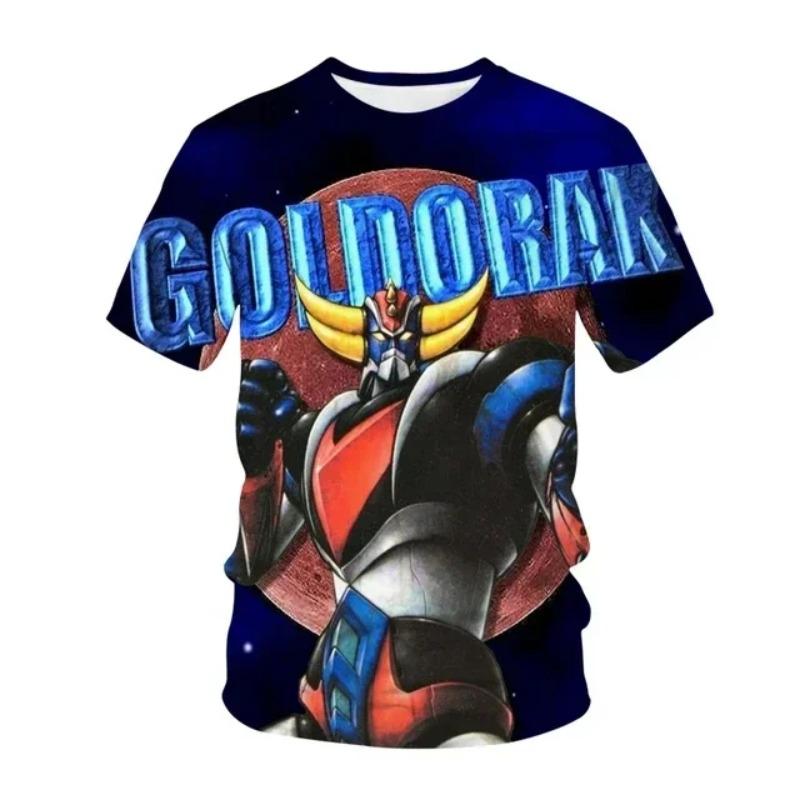 3D Animated Printed T-shirt for Men's Oversized Design Shirt, Grandizer, Robot, Harajuku Style, Goldorak Y2K Streetwear