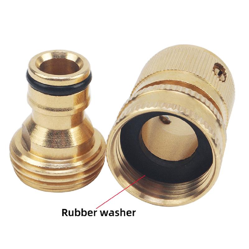 Brass 3/4Inch Threaded Quick Connector, Garden Water Connector, Car Washing Machine Male/Female 3/4Inch
