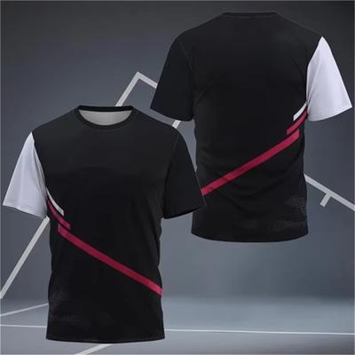 Simple Geometric Patterns Badminton T Shirts For Men Summer Fashion Short Sleeve 3D Printed T-shirt Casual Oversized Sports Tees