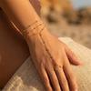 Dainty Boho Satellite Bead Finger Bracelet for Women Sexy Gold Color Hand Harness Chain Minimalist Valentine Summer Jewelry Gift