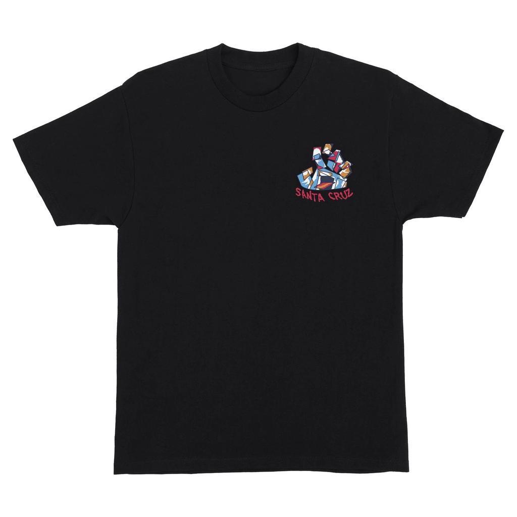 Santa Cruz Skateboards Shirt Screaming Scratched Hand Black