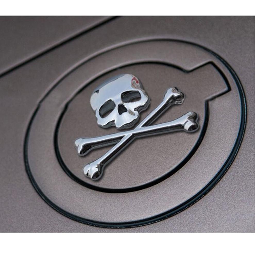 Auto Camion Auto Metallo 3D Teschio Testa Logo Emblema Adesivo Decalcomania Autoadesivo Distintivo Auto Moto Accessori Decorativi Argento