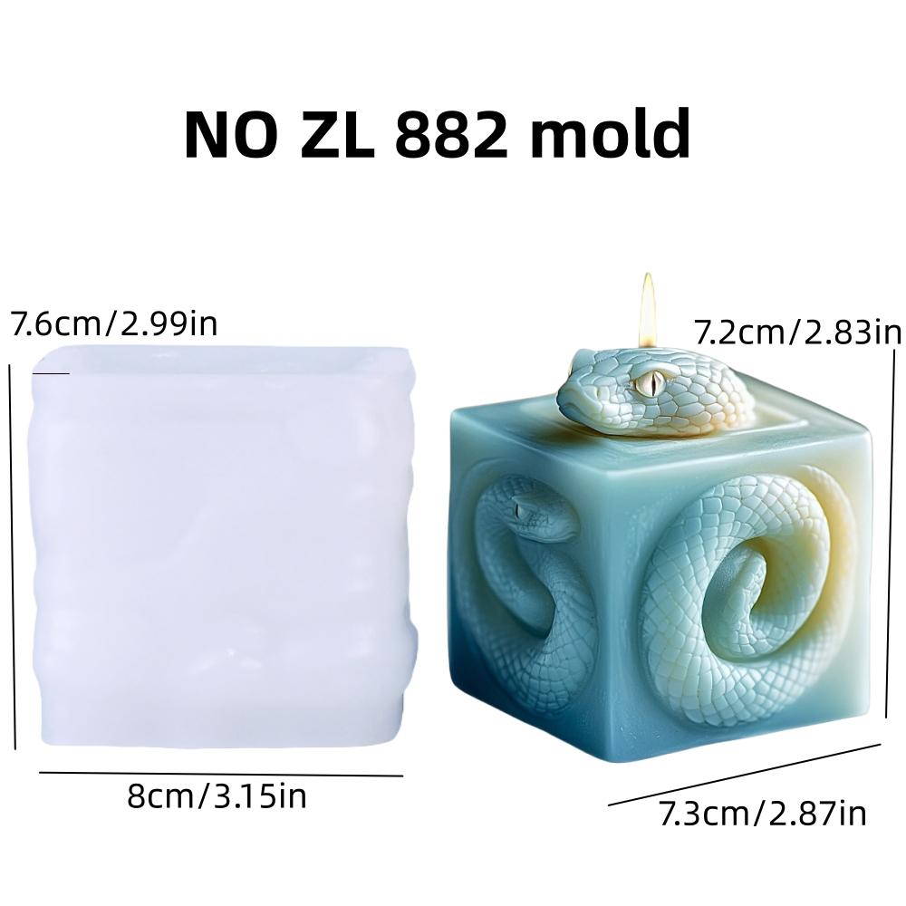 

Свернутая в клубок змея куб свеча силиконовая форма голова змеи квадратная форма для свечи зодиакальная змея форма из смолы гипсовые формы инструмент для рукоделия