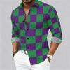 Carnival Men's Graphic Plaid Shirt Button Up Shirt Long Sleeve Casual Comfortable Resort Outdoor Streetwear Holiday