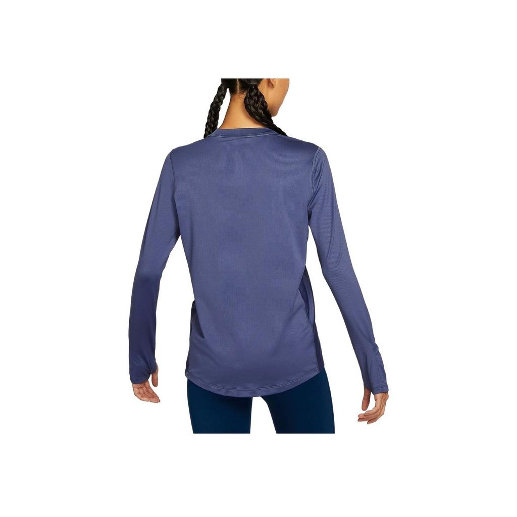 Nike Logo Print Quick-Dry Vintage Long-Sleeve T-Shirt Women Tops Phantom-Blue DX0309-491