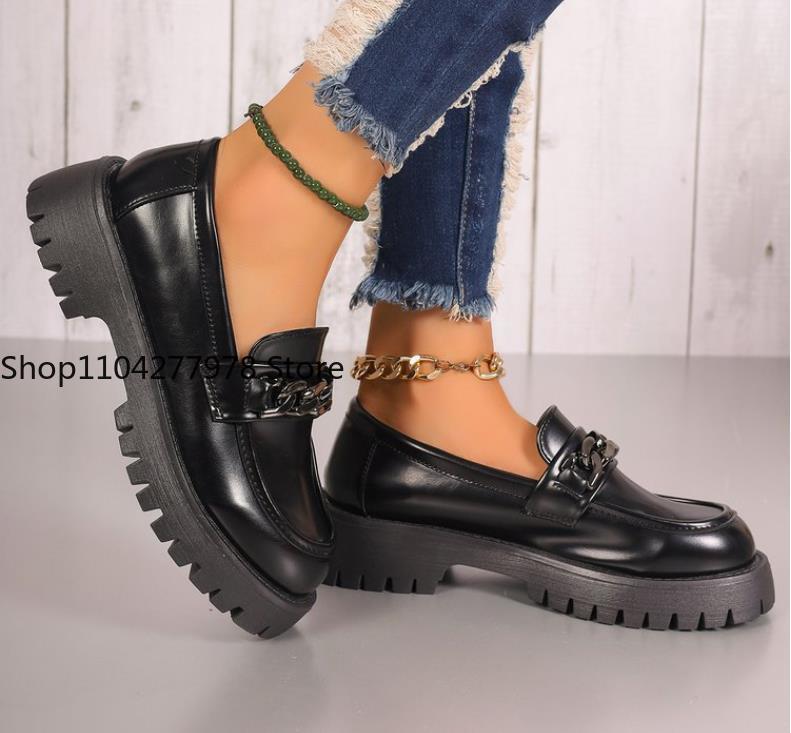 Fashion 2025 Women's Loafers  Spring British Style Slip On Platform Mary Jane Shoes Woman Japanese Jk Uniform Lolita Shoes Plus Size 43