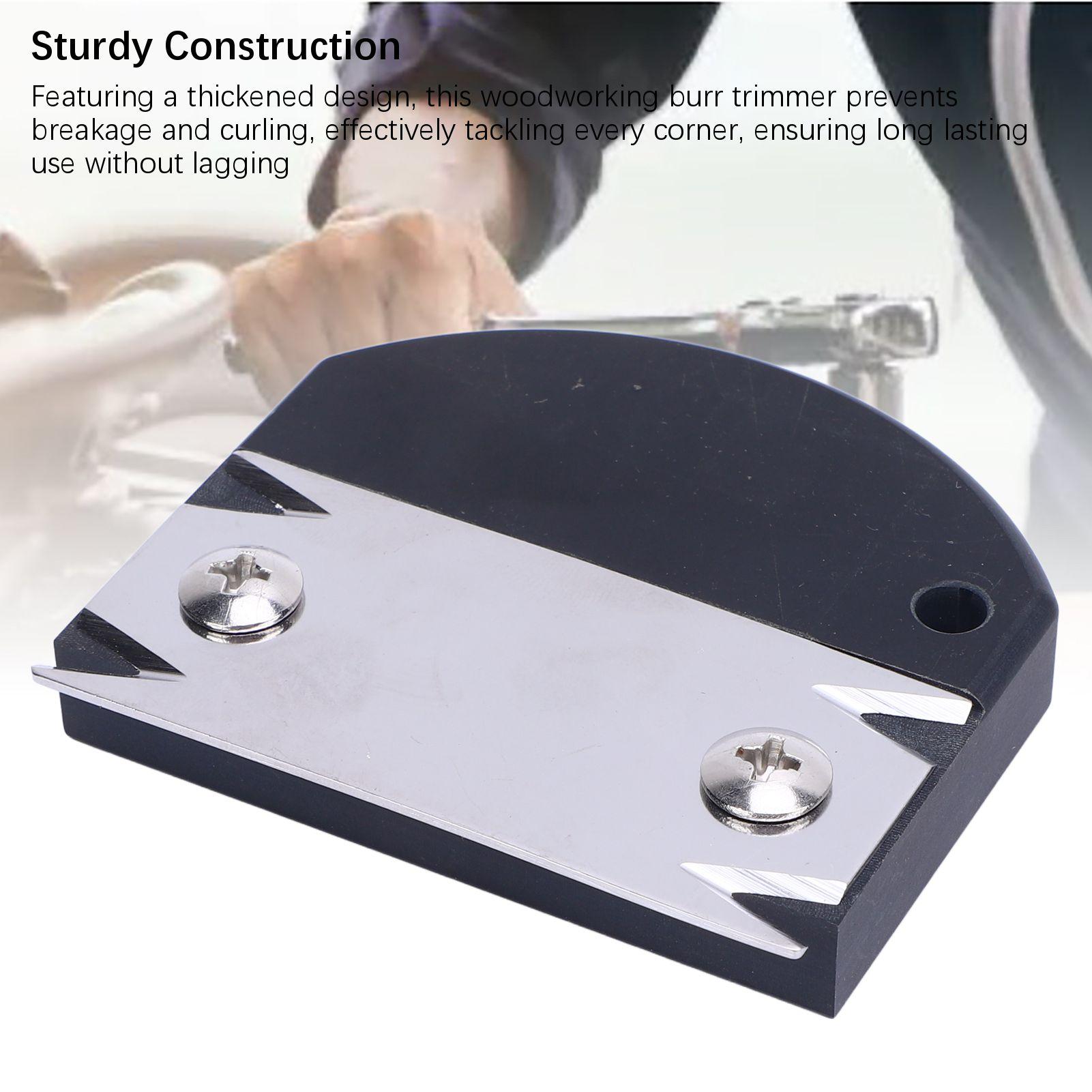 

Wood Edges Trimmer with 2 Replacement Heads Curved Handle Burr Banding Planer for Woodworking