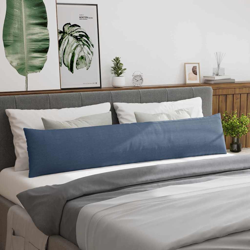 Sofa Cushions 2 Pcs Blue 200 X 40 Cm Corduroy Fabric