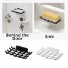Drainage Shelf Wall Mounted Soap Box No Punching Wall Mounted Soap Rack Shelf Waterproof High-end Design Soap Holder