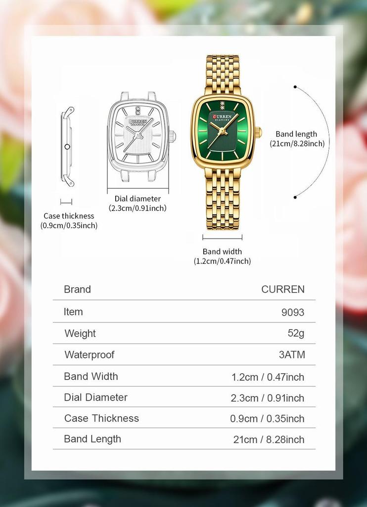 Curren Karrien 9093 Women's Fashion Watch - Casual Steel Band