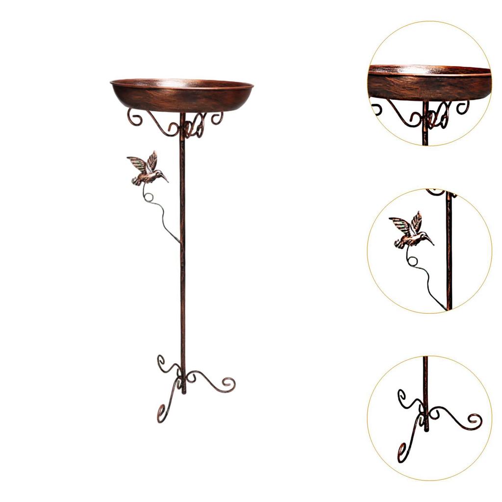 Freestanding Bird Bath Bowl Wildbird Drinking Gift Bird Feeder Tray Feeding Station for Park Yard Outdoor Attracting Birds Porch