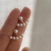 French Retro Zircon Pearl Stud Earrings - Elegant, Versatile Light Luxury Design for Women