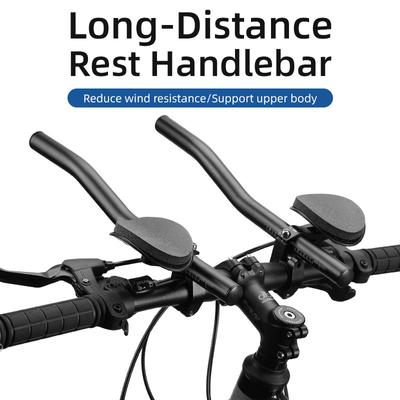 Bicycle Aluminum Rest Handlebar Long Distance Handlebar Road Bike Mountain Bike Rest Handlebar Cycling Split TT Handlebar