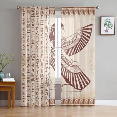 Cortinas Traslúcidas de Diseño Egipcio Para Dormitorio Sala de Estar Cortinas de Tul Para Ventana de Cocina Cortinas Voile