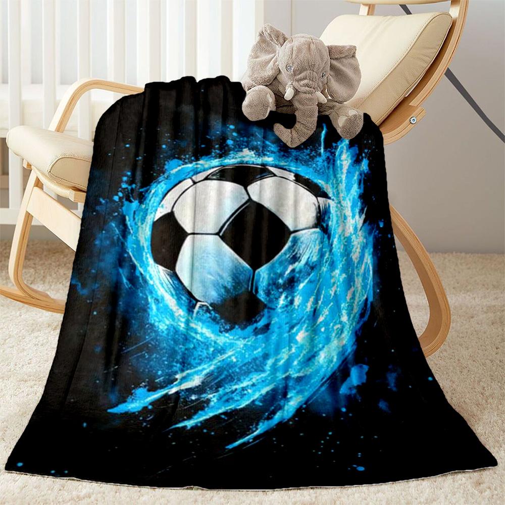 1pc Soccer Ball blanket Soft Warm Lightweight Perfect for Travel Camping Picnics Sofa Office Bed Living Room Ideal Gift for Friends and Family