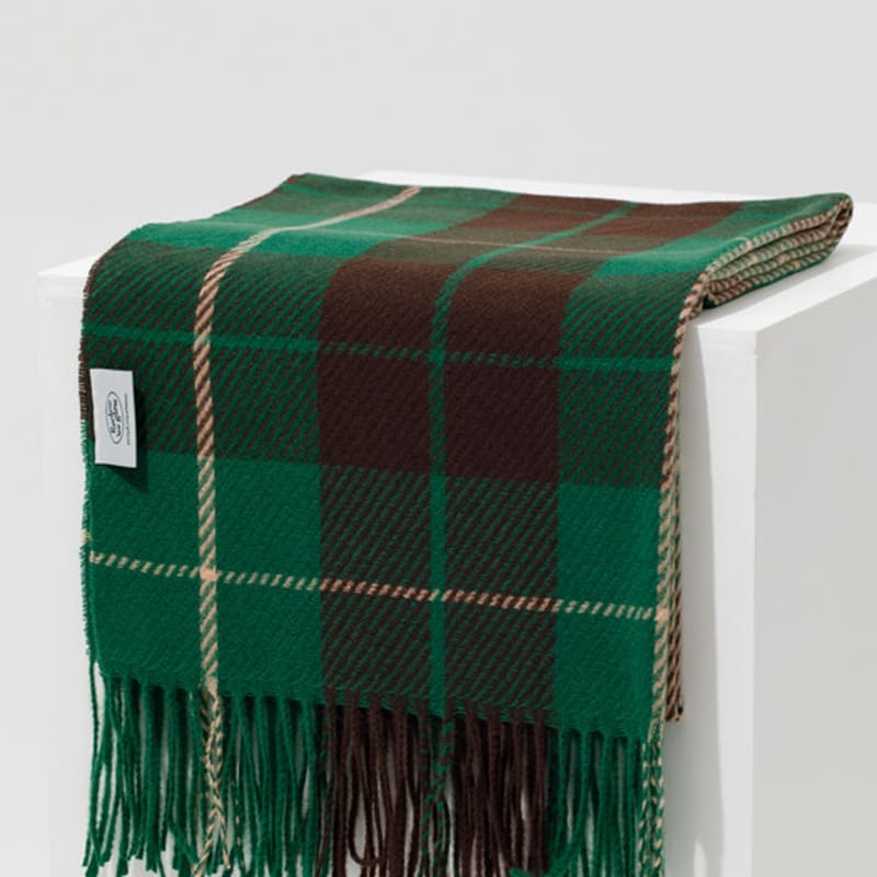 RECLOW OMBRE Two-tone Check Muffler GREEN
