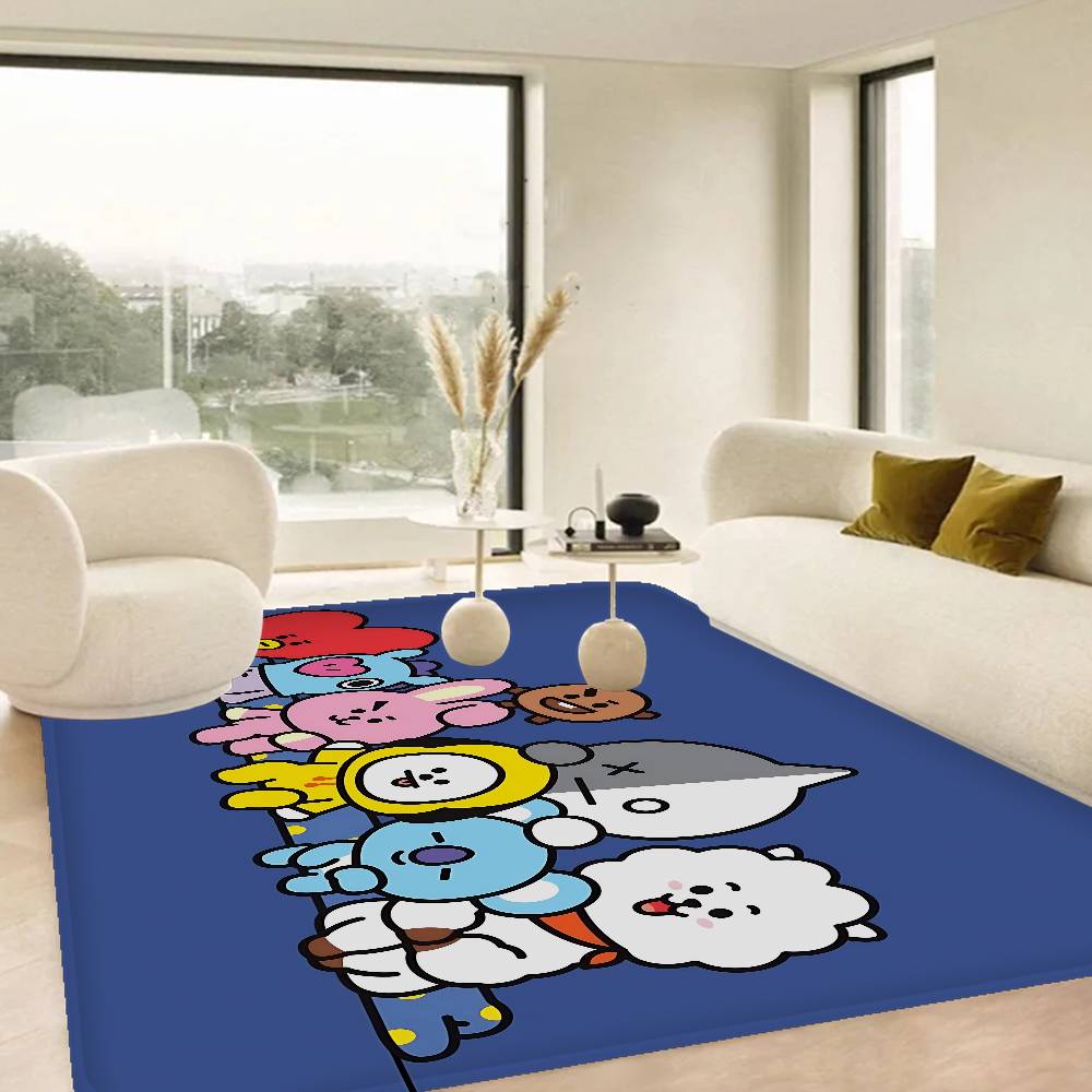 Cute B-b-bt21-es Bathroom Mat Anti-slip Absorb Water Long Strip Cushion Bedroon Mat Welcome Doormat