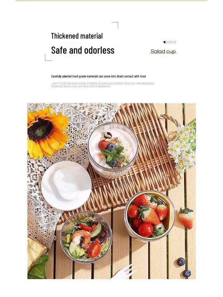 Portable Food-Grade Cutlery Set for Camping, Picnic, and Office with Fork and Salad Cup